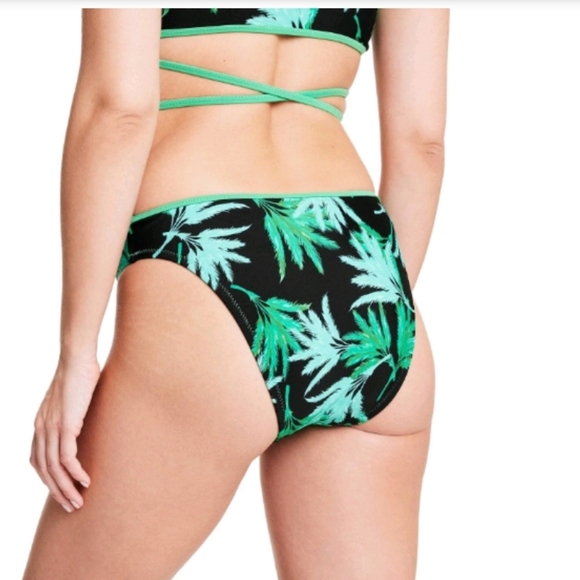 Fe Noel x Target Women's Feathered Palm Print High Leg Cheeky Bikini Bottom - Picture 2 of 16